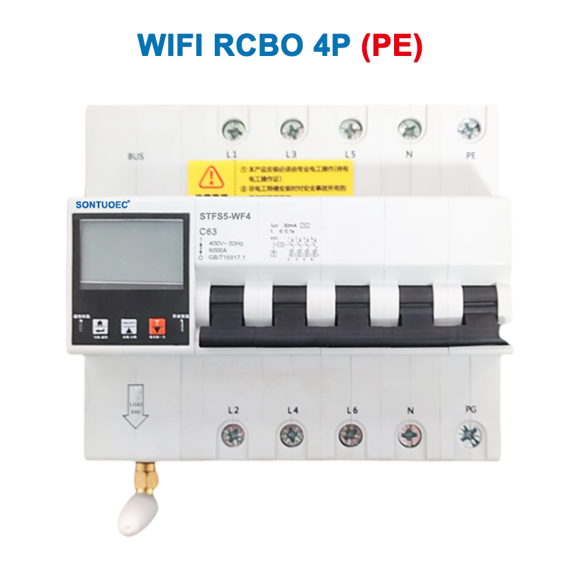 Wi-Fi STFS5-63 시리즈 다중 기능 IOT 지능형 RCBO 지능형 회로 차단기